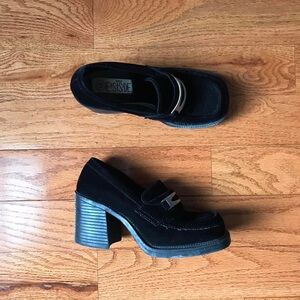 Vintage 90s Eastside Velvet Heeled Mules